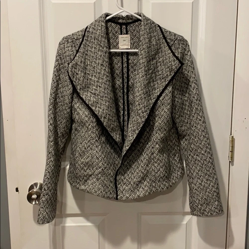 Gap Classic Tweed Wool Blend Open Front Blazer
